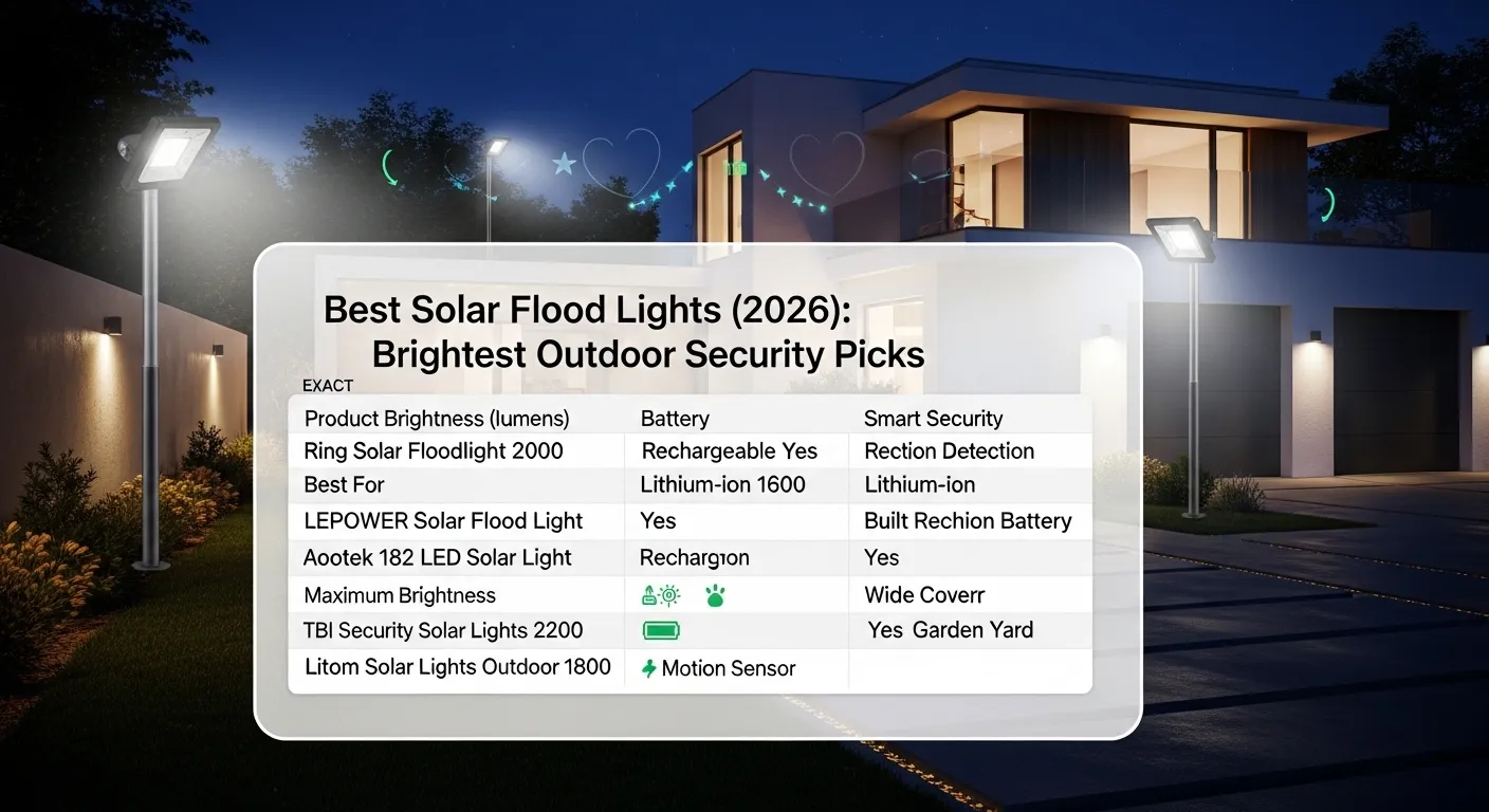Best Solar Flood Lights (2026): Brightest Outdoor Security Picks