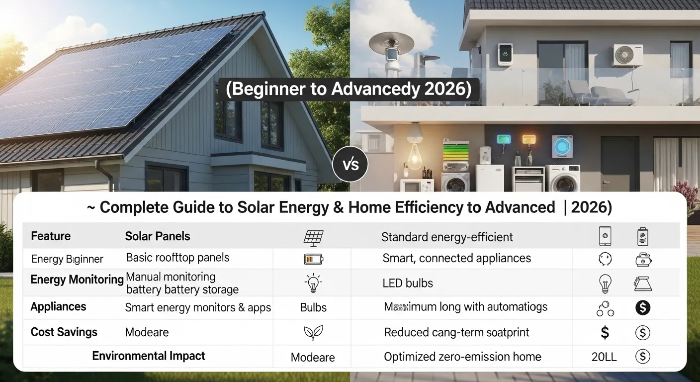👉 Complete Guide to Solar Energy & Home Efficiency (Beginner to Advanced 2026)