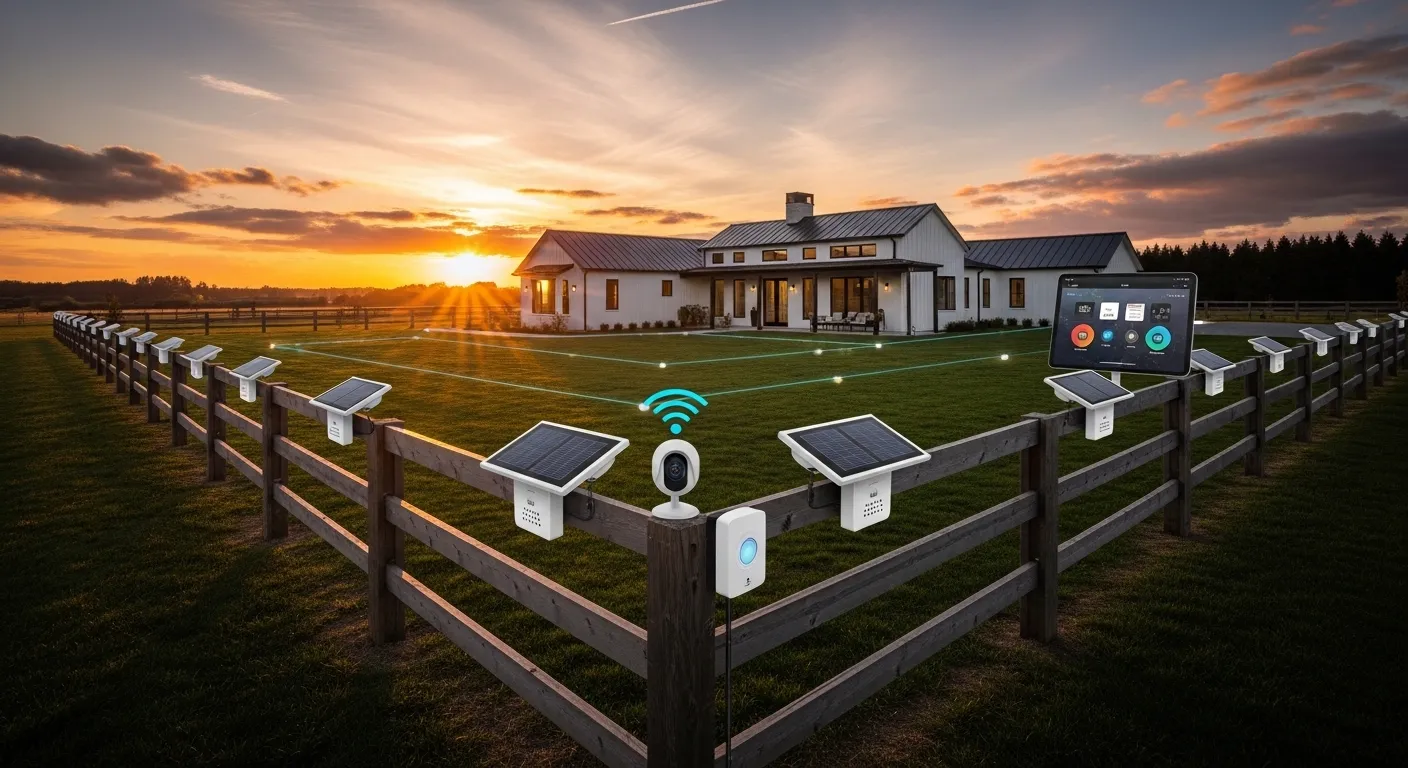 Solar perimeter alarms for large properties
