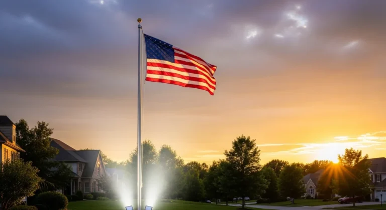 Best solar spotlights for American flag poles