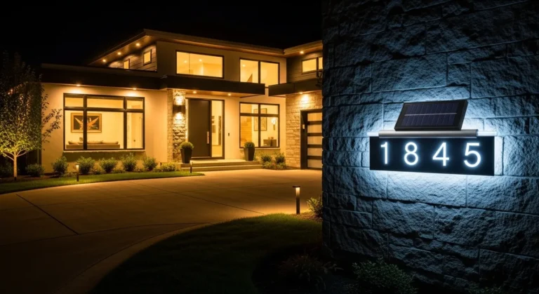 Solar powered house number signs for night visibility