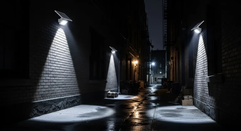 Solar security lights for dark alleys