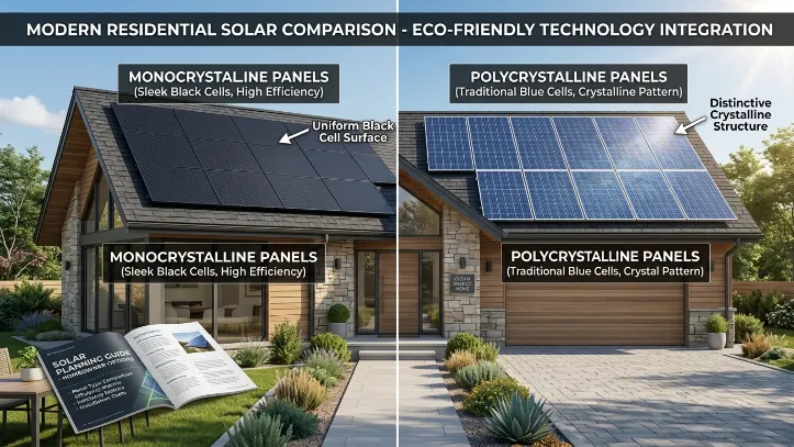 Difference between mono and poly solar panels for homes