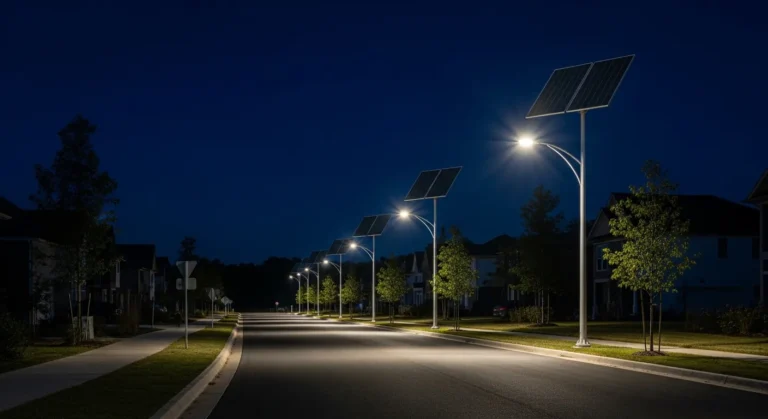 High lumen solar street lights for private roads