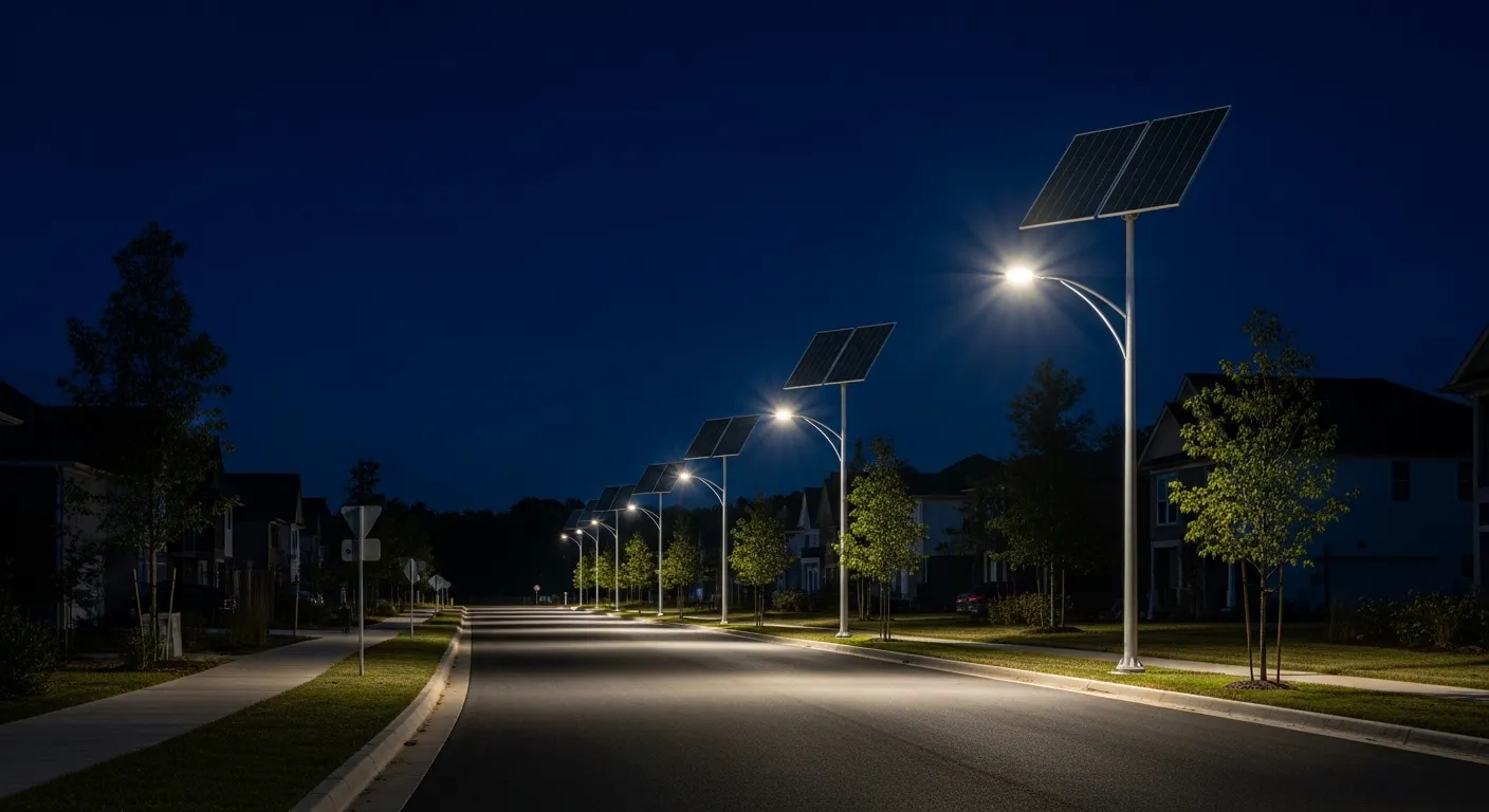 High lumen solar street lights for private roads