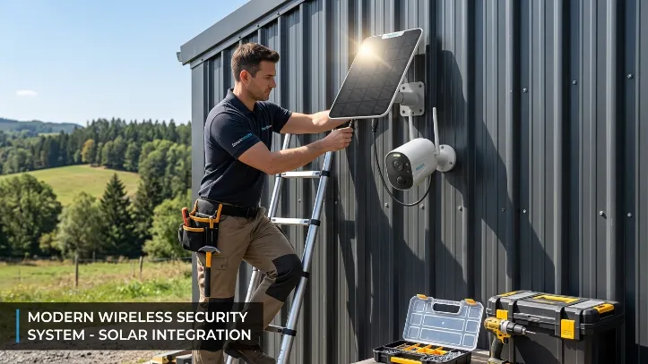 How to install solar cameras on metal buildings