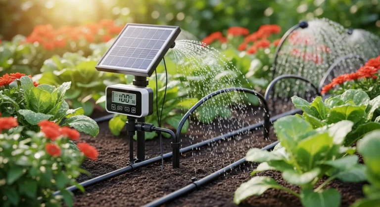 Solar powered irrigation controllers for gardens