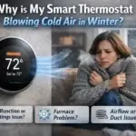 Why is my smart thermostat blowing cold air in winter?