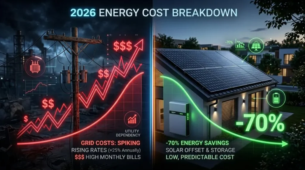 The 2026 Landscape: Solar Power vs Grid Power Cost Analysis