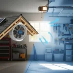 Solar powered attic fans for garage cooling