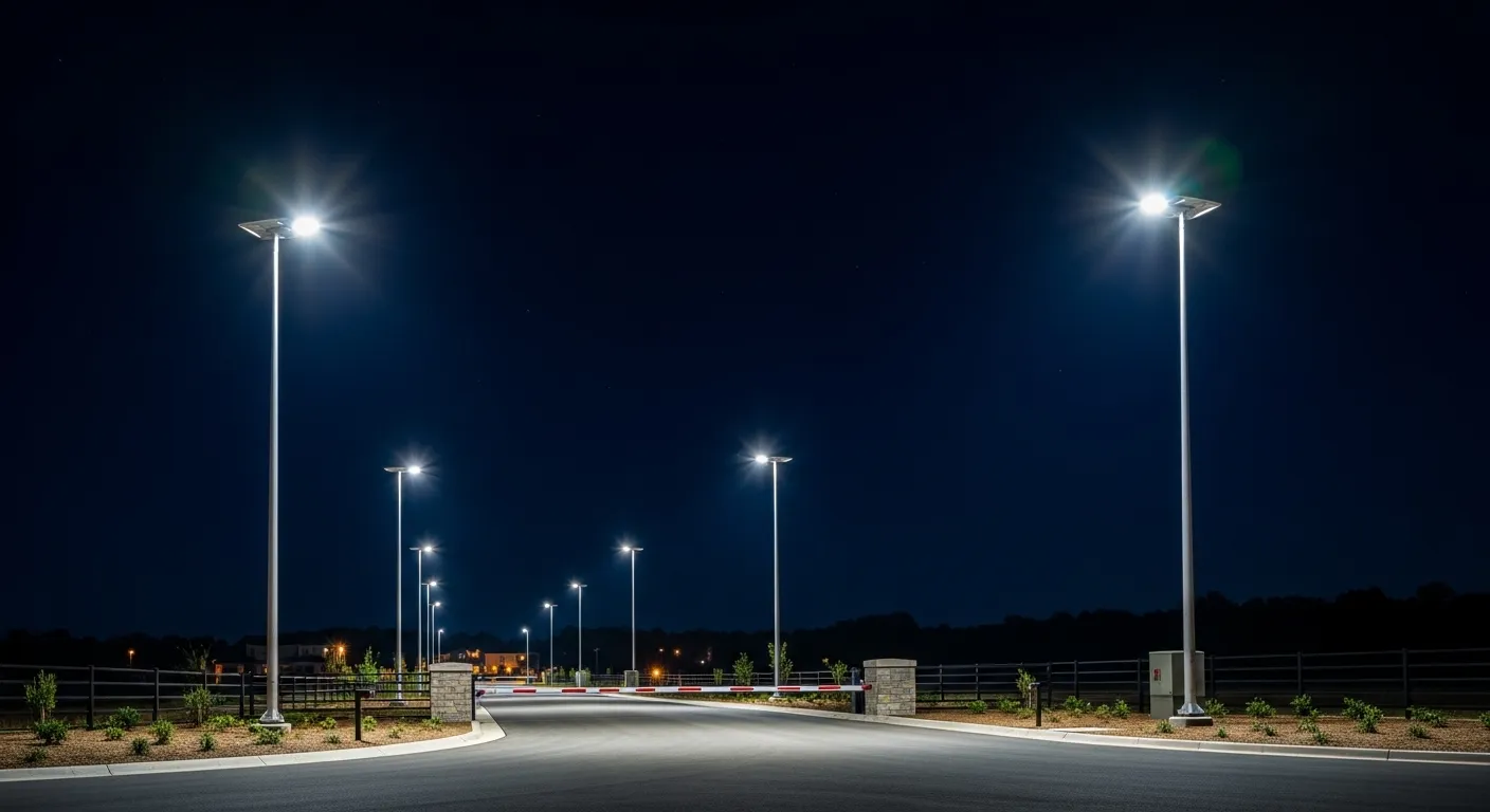 9 Goliath High lumen solar street lights for private roads for Unmatched Security