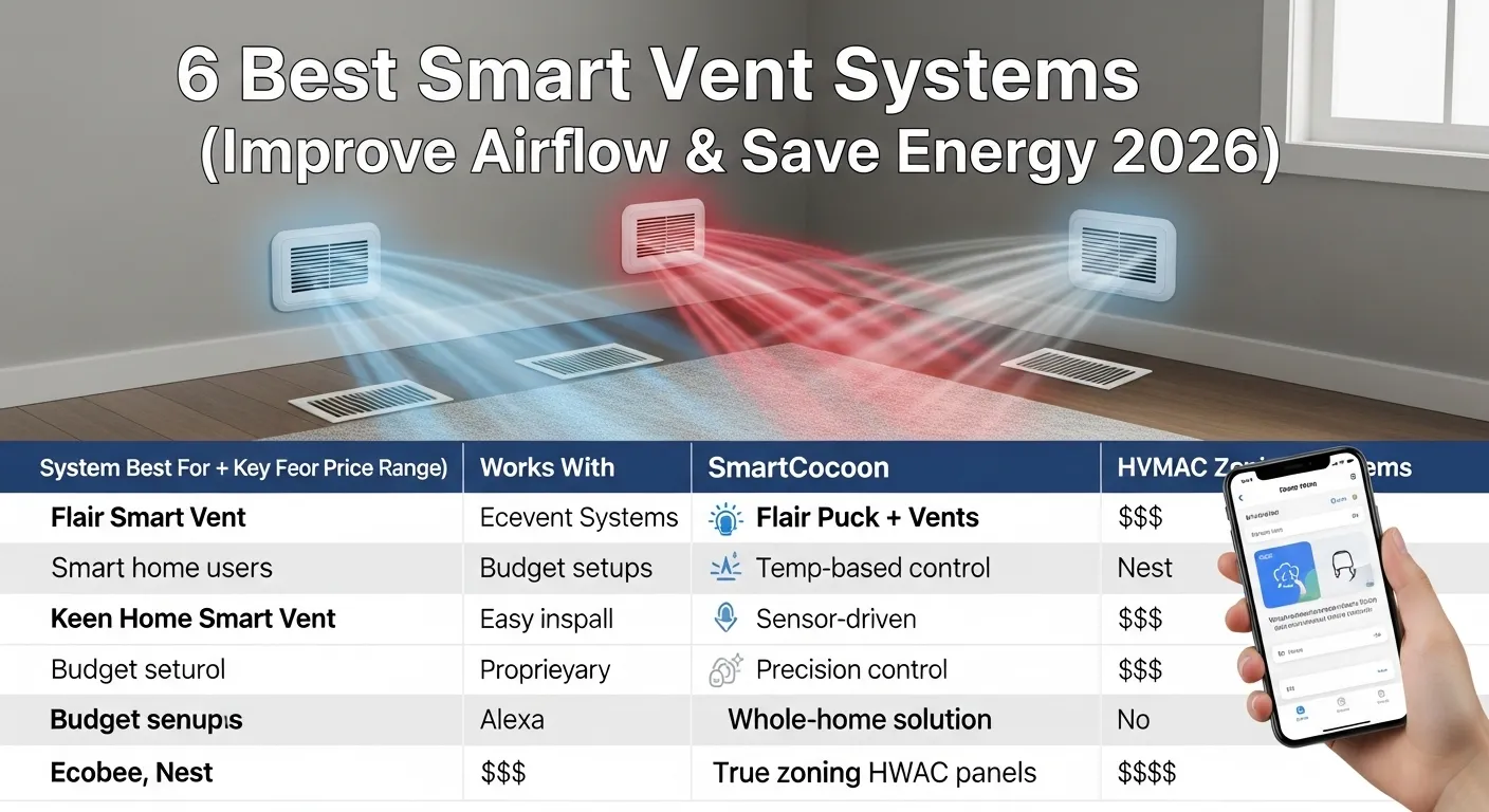 👉 6 Best Smart Vent Systems (Improve Airflow & Save Energy 2026)