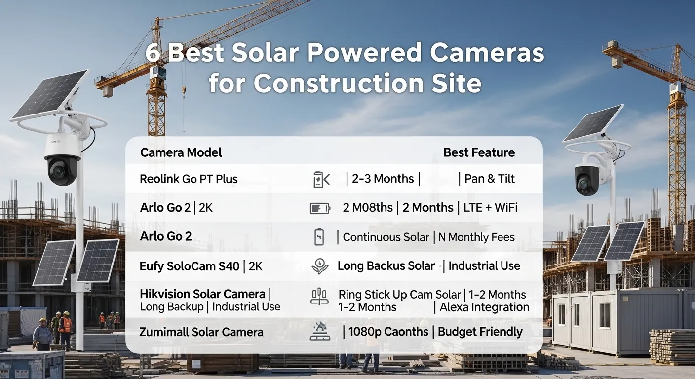 6 Best Solar Powered Cameras for Construction Site