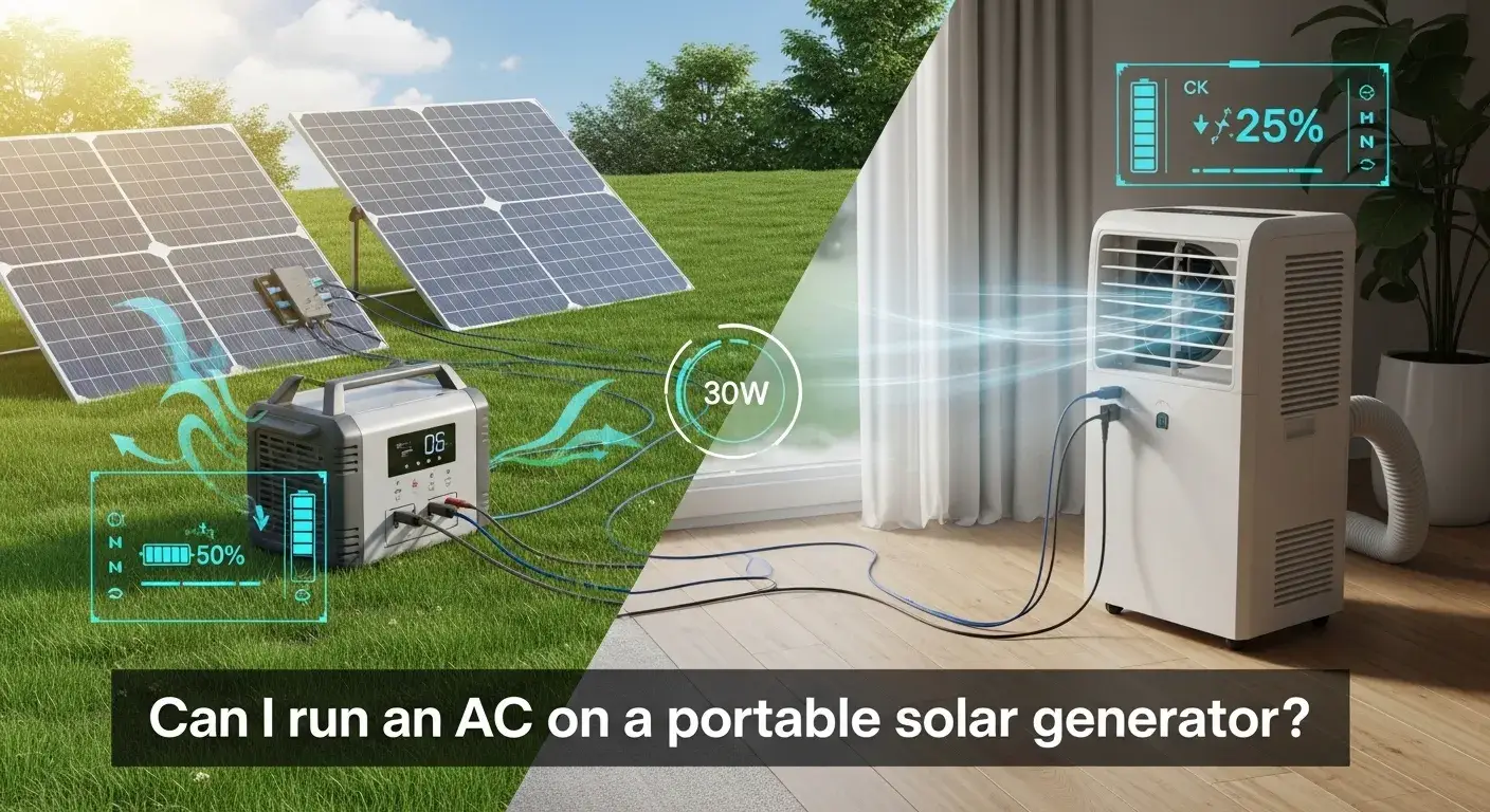 Can I run an AC on a portable solar generator?