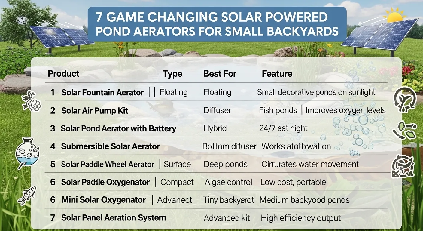 7 Game-Changing Solar Powered Pond Aerators for Small Backyards