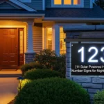 11 Solar Powered House Number Signs for Night Visibility