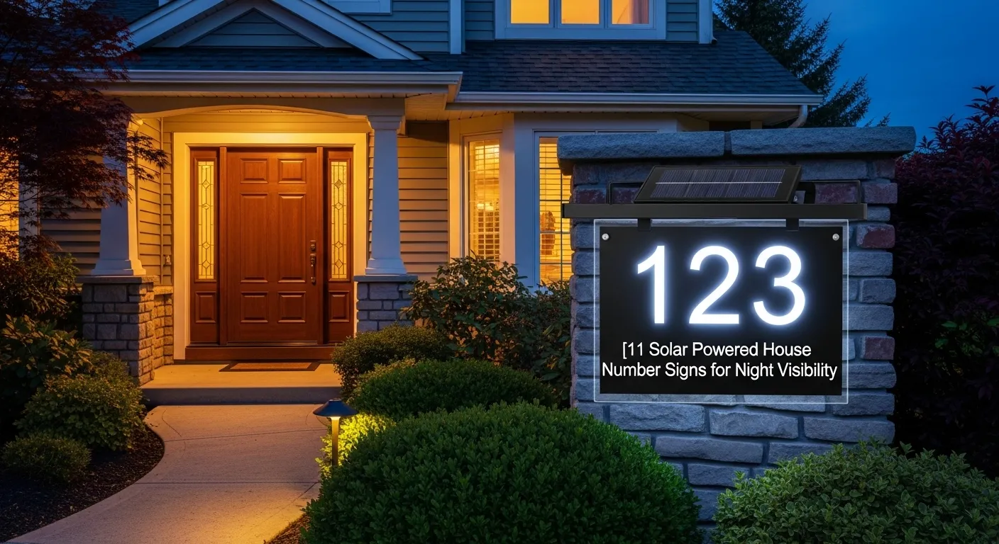 11 Solar Powered House Number Signs for Night Visibility