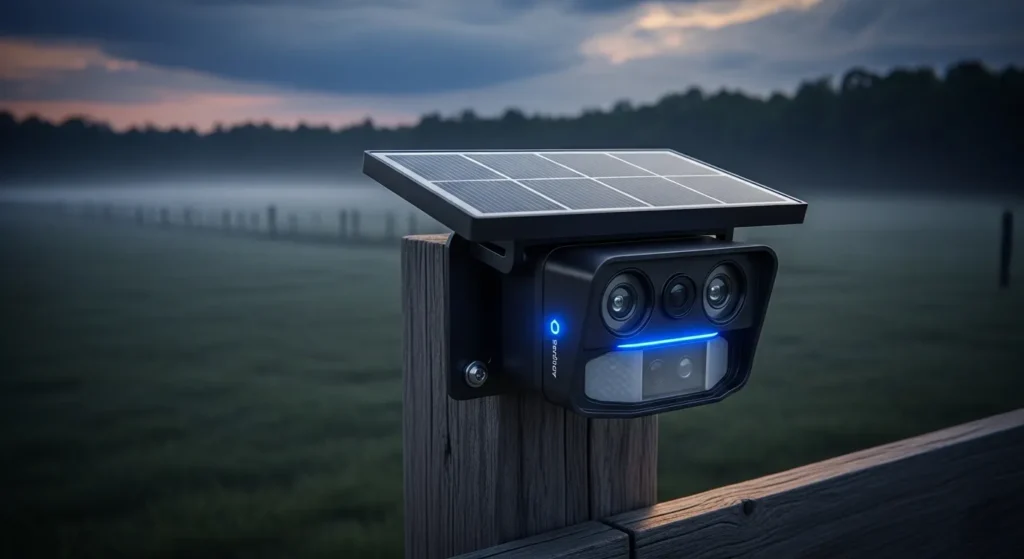Solar perimeter alarms for large properties