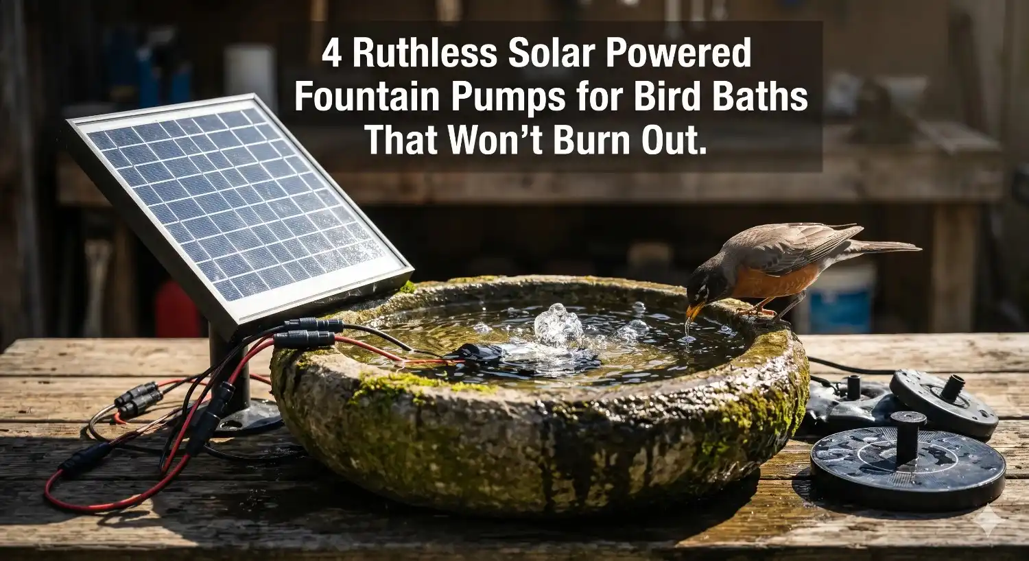 Solar powered fountain pumps for bird baths