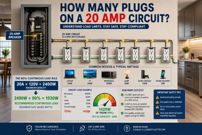 How Many Plugs on a 20 Amp Circuit?