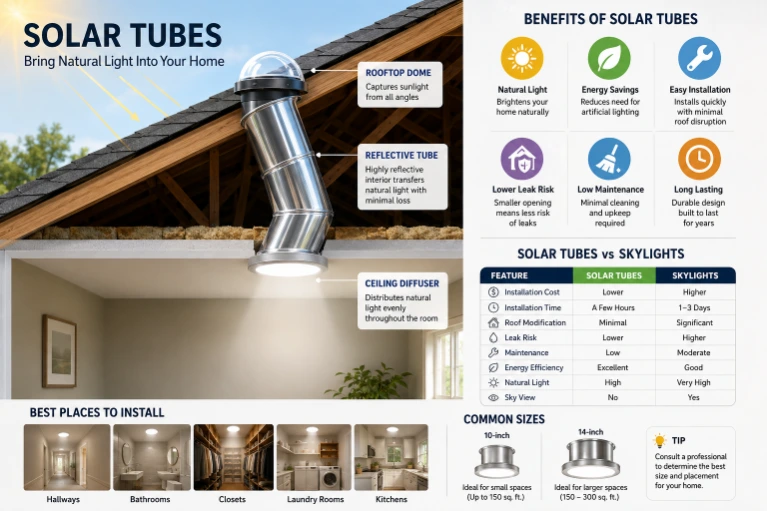 Solar Tubes in 2026: Cost, Benefits, Installation & Are They Worth It?