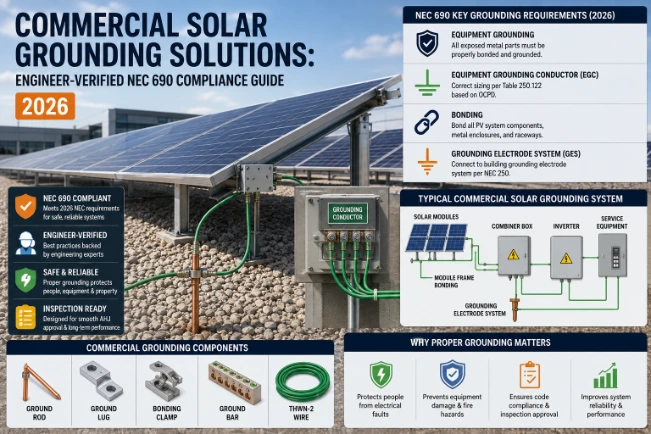 Commercial Solar Grounding Solutions: Engineer-Verified NEC 690 Compliance Guide (2026)