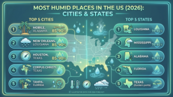 Most Humid Places in the US (2026): Cities, States, and What It Feels Like